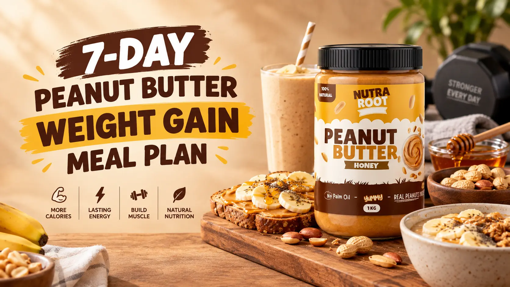 7-Day Peanut Butter Weight Gain Meal Plan (Pakistani Diet)